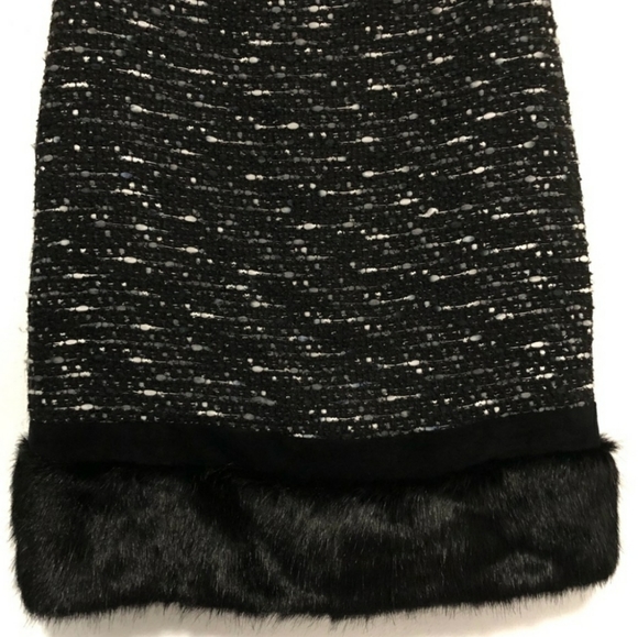 NWT Calvin Klein Tweed Dress with Faux Fur Trim - Picture 5 of 8